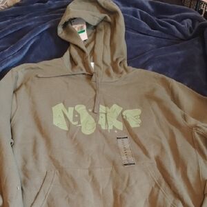 Nike Men's Olive Hoodie with Graphic Logo